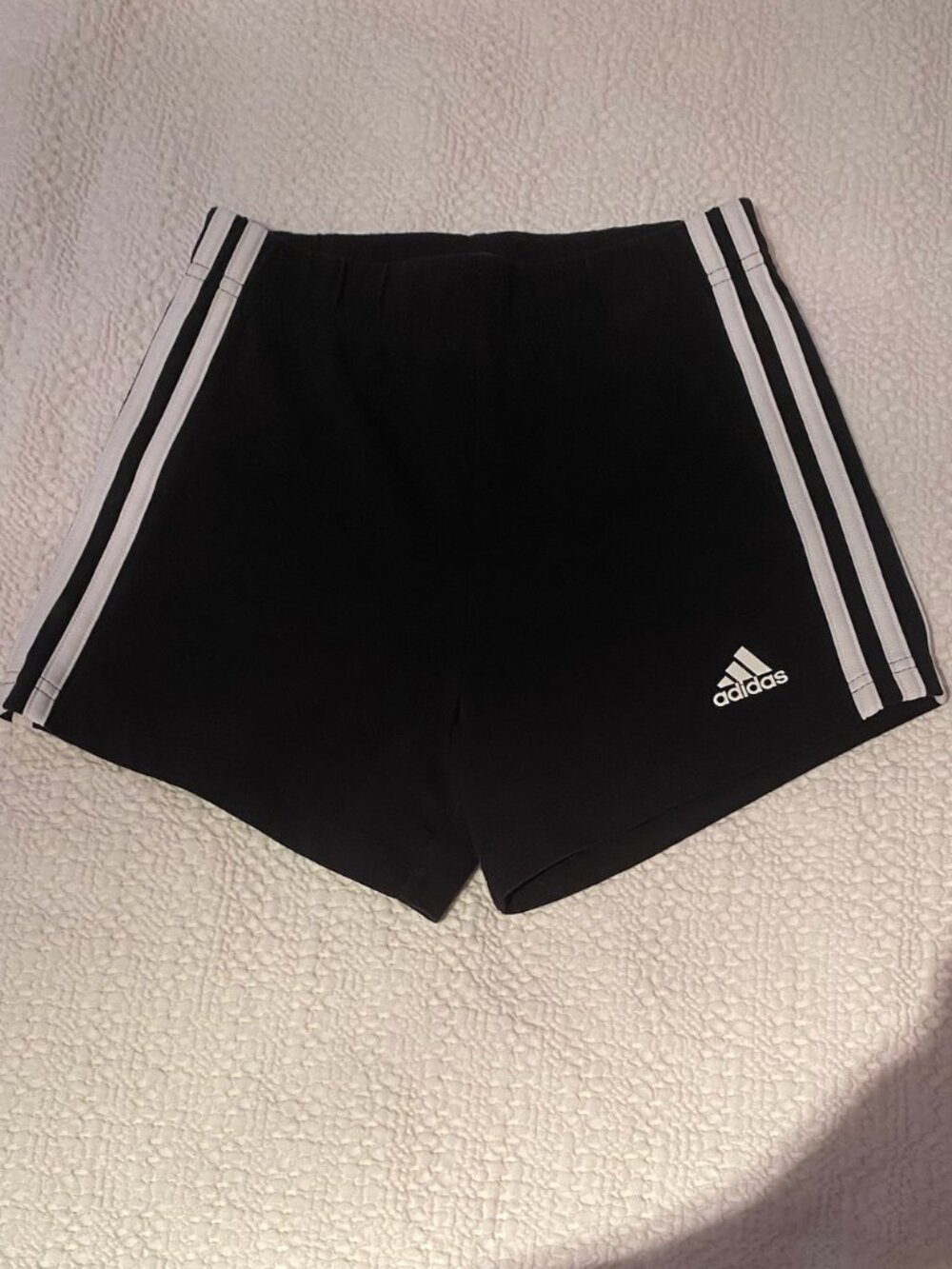Adidas Originals Black 3-Stripe Knit Bike Shorts Active Shorts